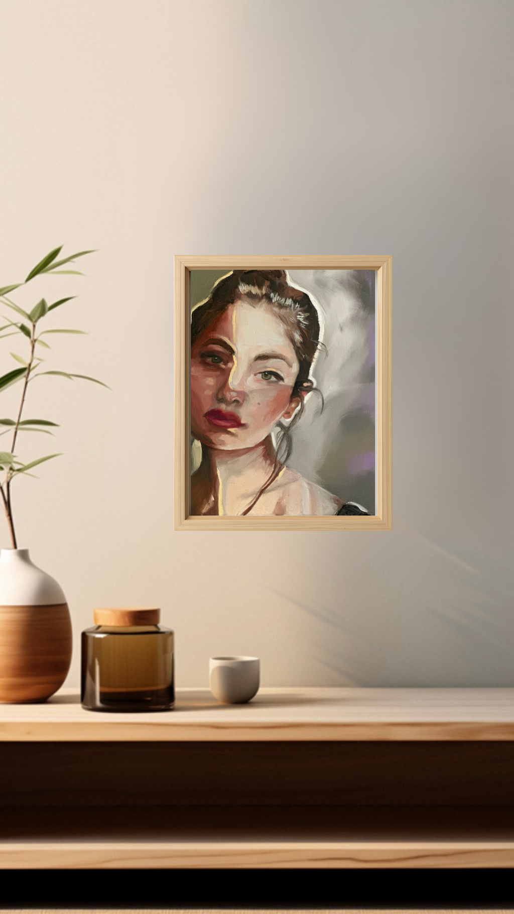 Pondering Girl - Fine Art Oil Painting Portrait Print