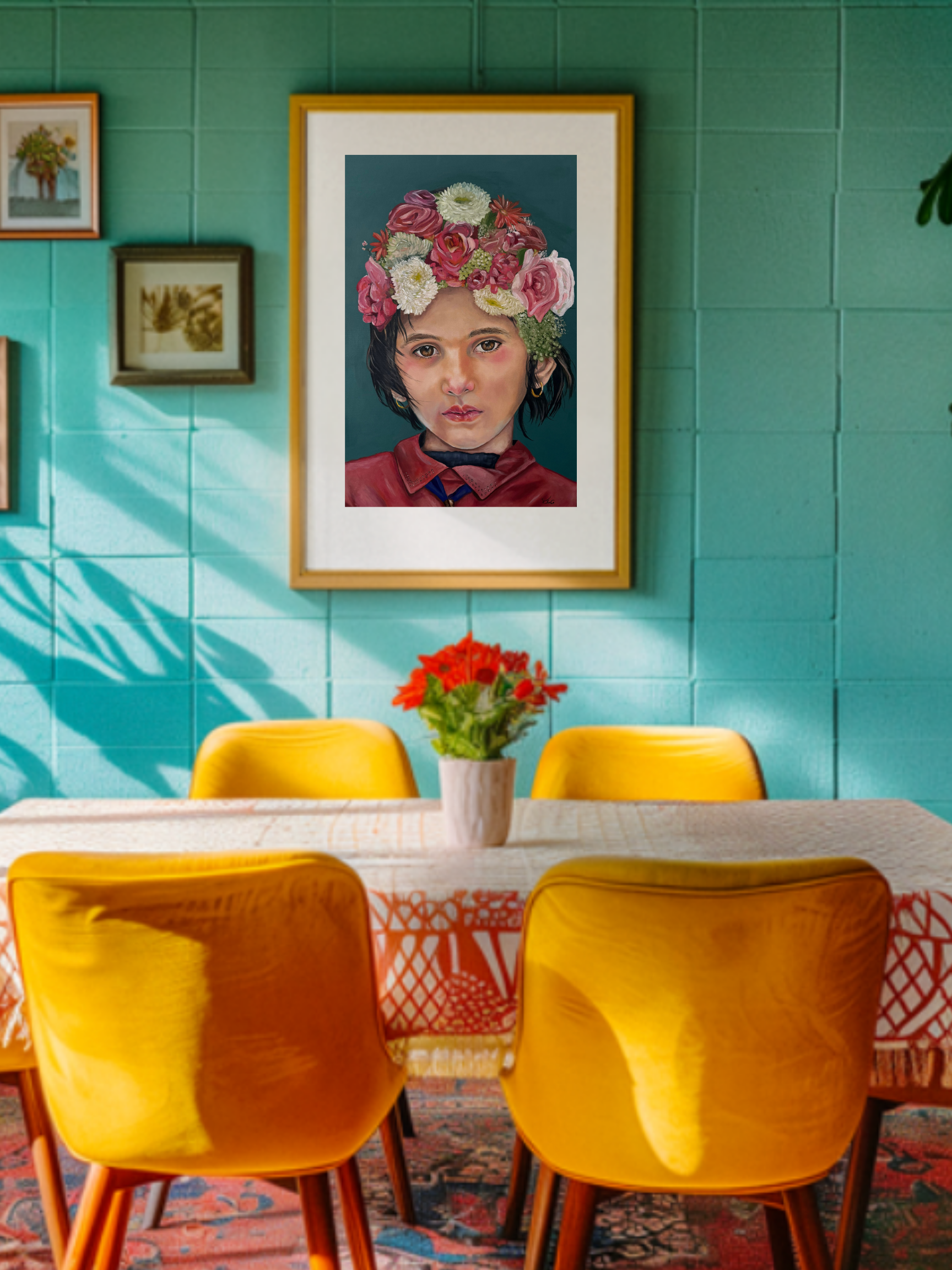 Girl with Floral Crown - Rural Iran Fine Art Portrait Print