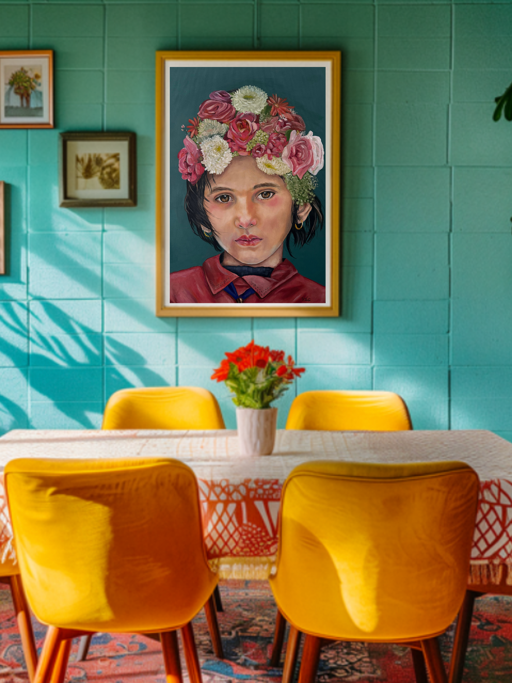 Girl with Floral Crown - Rural Iran Fine Art Portrait Print