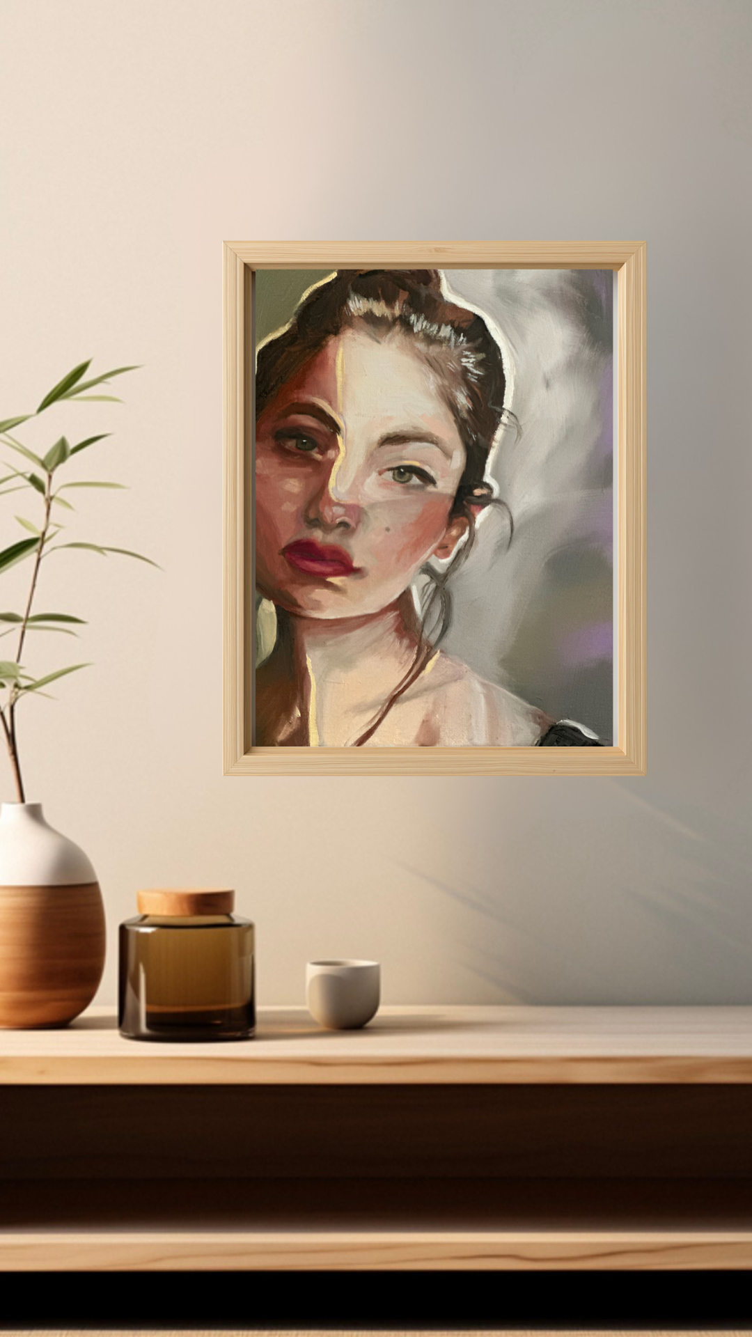 Pondering Girl - Fine Art Oil Painting Portrait Print