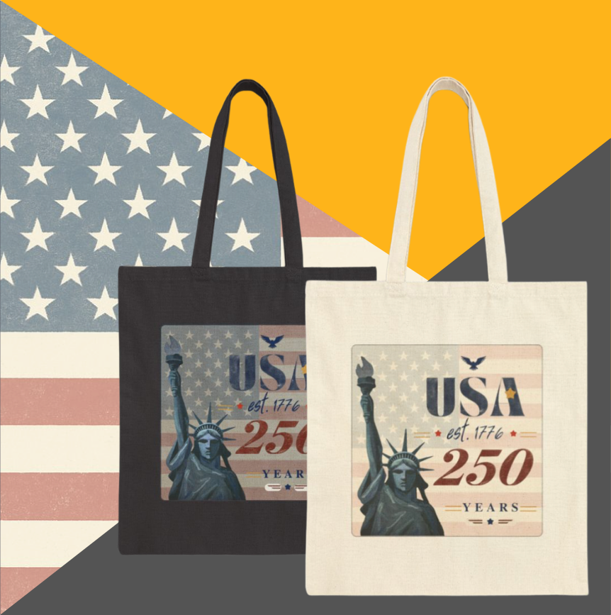 USA 250 Years — America 1776–2026 Canvas Tote Bag