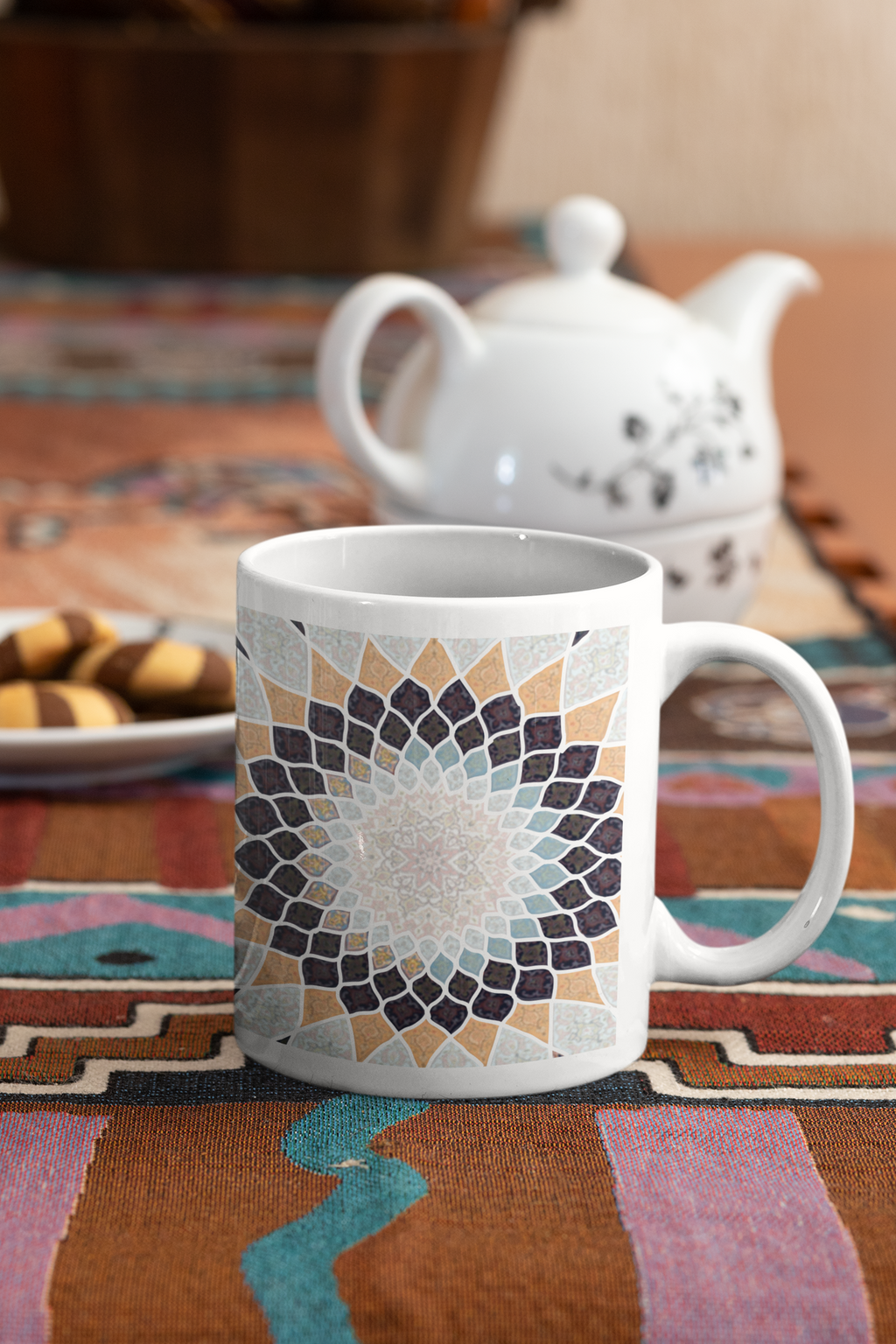 Persian Mosaic Mug — Inspired by the Art of the Hand-Woven Carpet