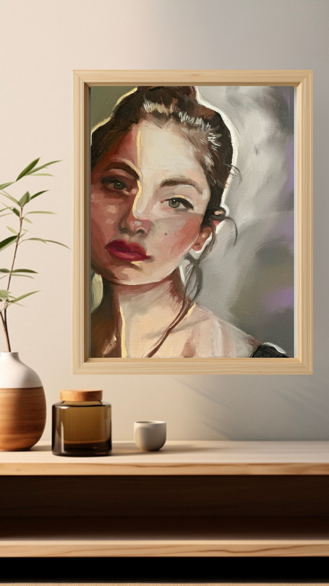 Pondering Girl - Fine Art Oil Painting Portrait Print