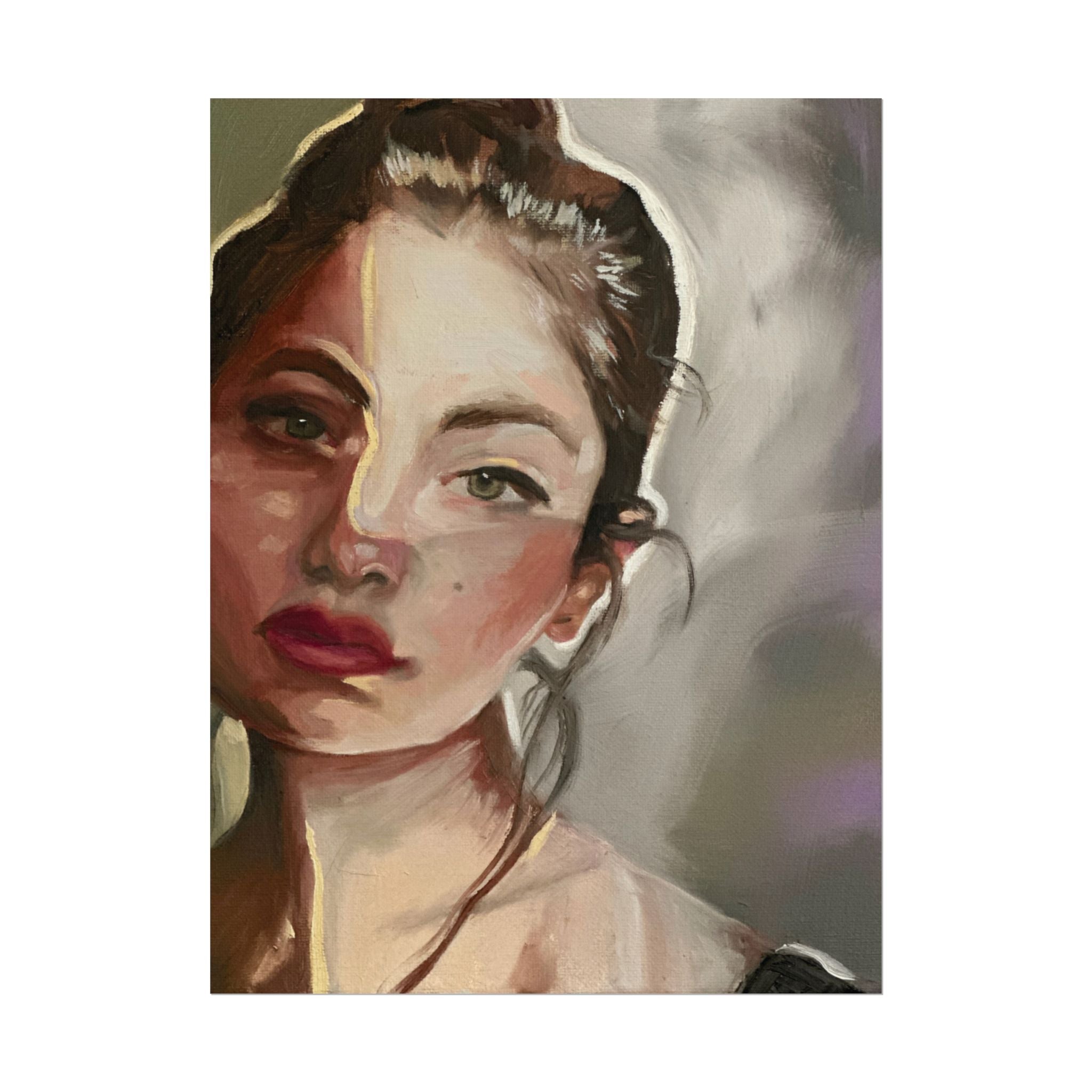 Pondering Girl - Fine Art Oil Painting Portrait Print